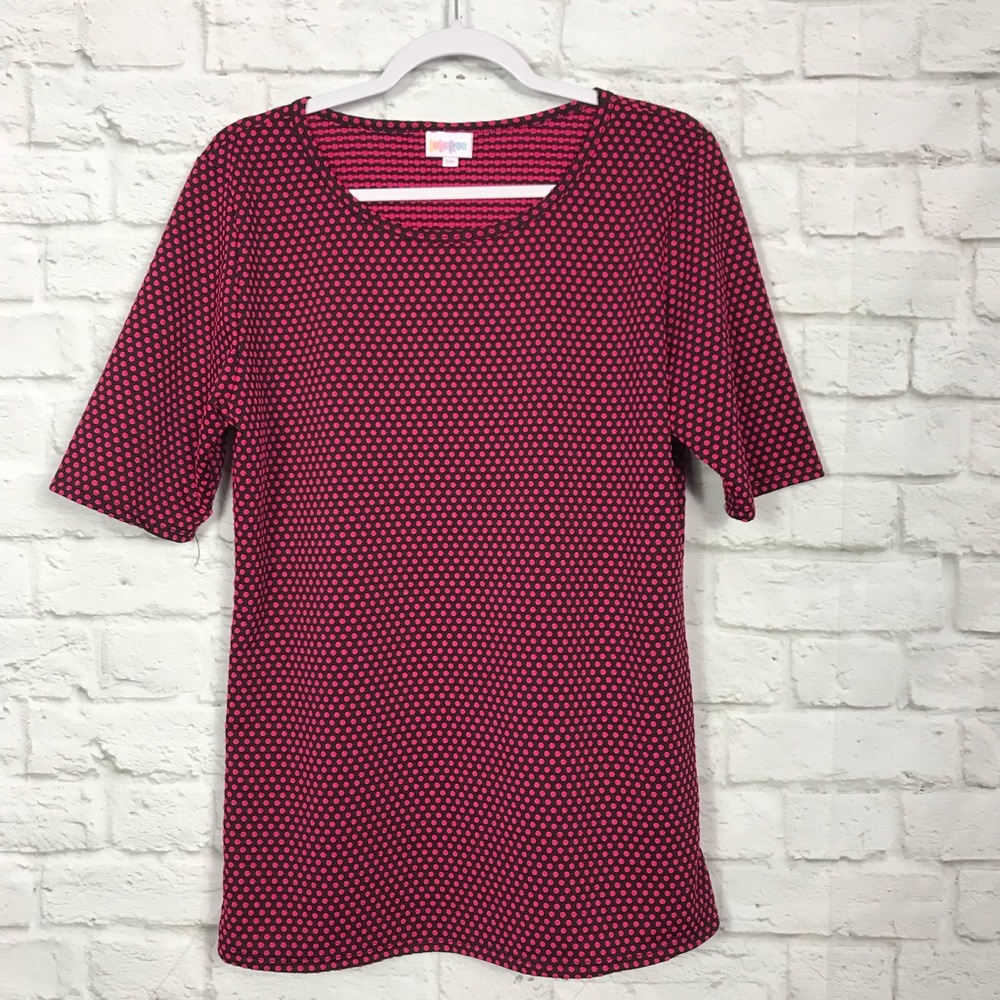 Lularoe Gigi Short Sleeve Polka Dot ScoopNeck Top